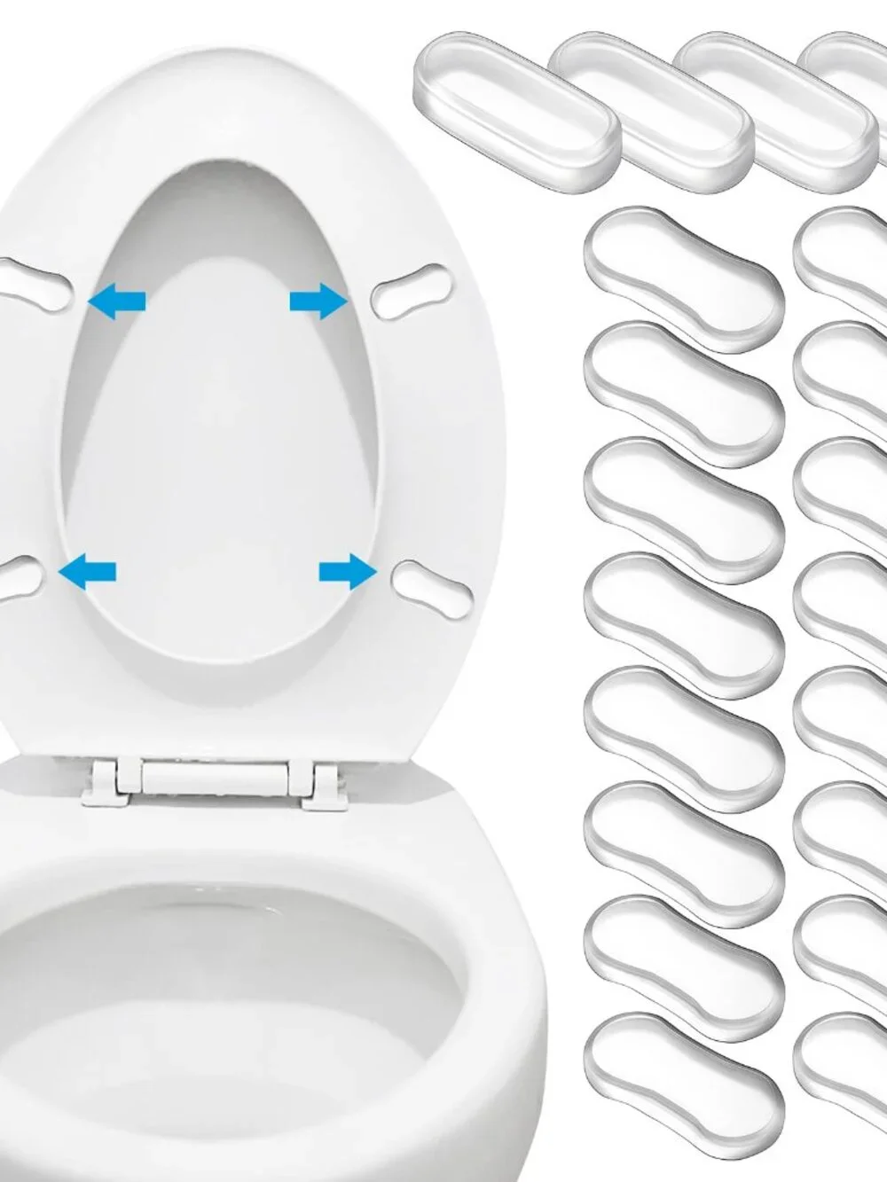 20 Pieces Universal Toilet Seat Bumpers, Silicone Rubber Lid Bumper Kit for Bide